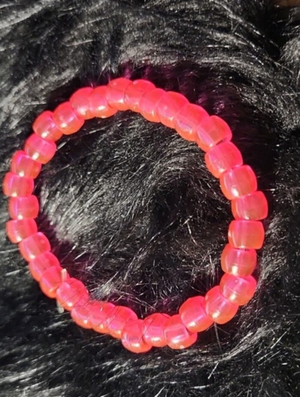 Bright red Beaded Stretch Bracelet